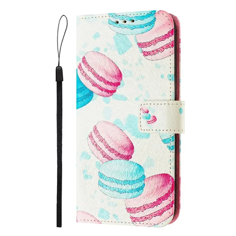 5G Leather Phone Case For Motorola MOTO G 5G 2025 MotoG Stylus 2024 2023 2022 2021 Flip Cover Wallet Magnetic Painted Cases Bear
