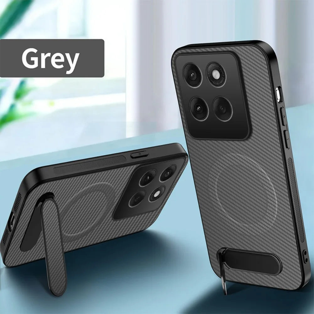Luxury Carbon Fiber Texture Magnetic Case For Motorola Moto Edge 70 60S 50 Neo Ultra Fusion Pro Anti-fall Foldable Stands Cover