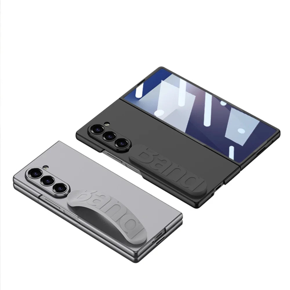 For Samsung Z Fold 7 Screen Protector Case for Samsung Galaxy ZFold 7 Fold7 Elastic Wristband Stand Holder Phone Cover Shell