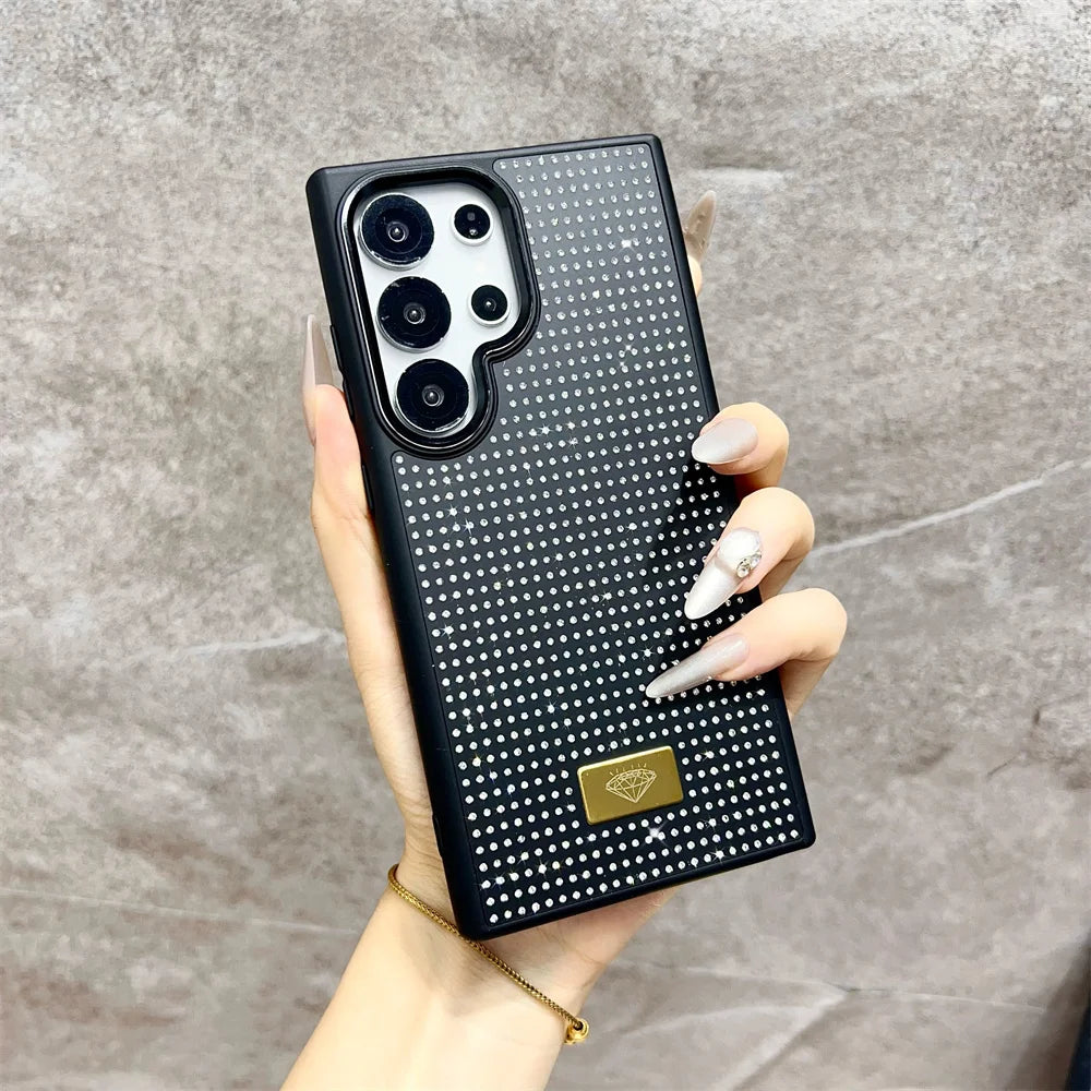 Luxury Girl Diamond Bling Glitter Phone Case for Samsung Galaxy S25 Ultra S24 S23 FE S22 S21 Plus A55 ZFLIP 6 High-grade Cover