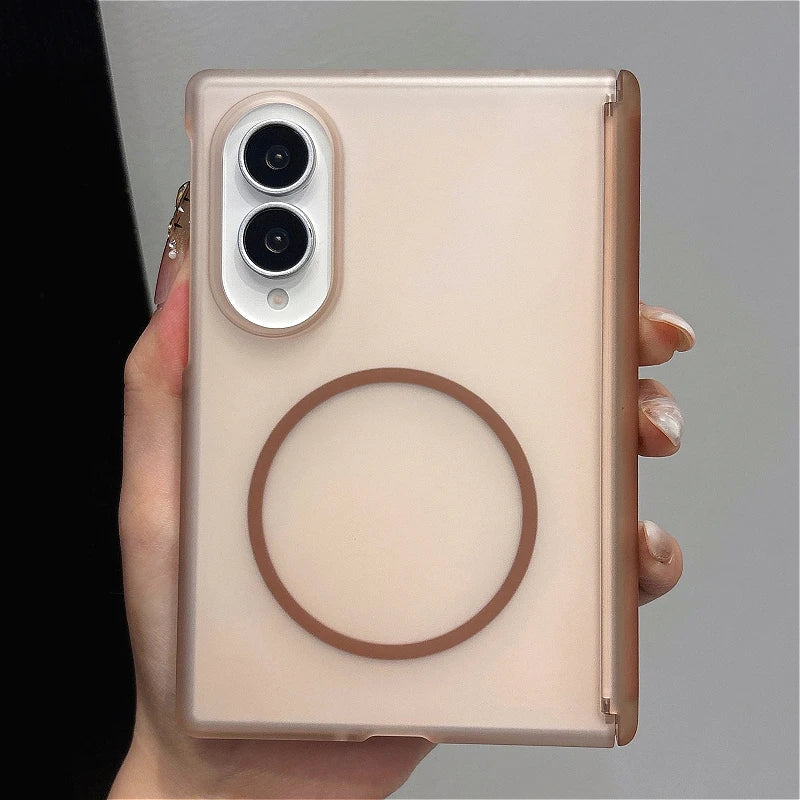 PC Frosted Magnetic Slim Case For Samsung Galaxy Z Fold 8 7 6 5 4 5G ZFold8 Fold7 Luxury Matte Transparent Shockproof Back Cover
