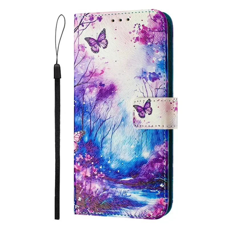 5G Leather Phone Case For Motorola MOTO G 5G 2025 MotoG Stylus 2024 2023 2022 2021 Flip Cover Wallet Magnetic Painted Cases Bear
