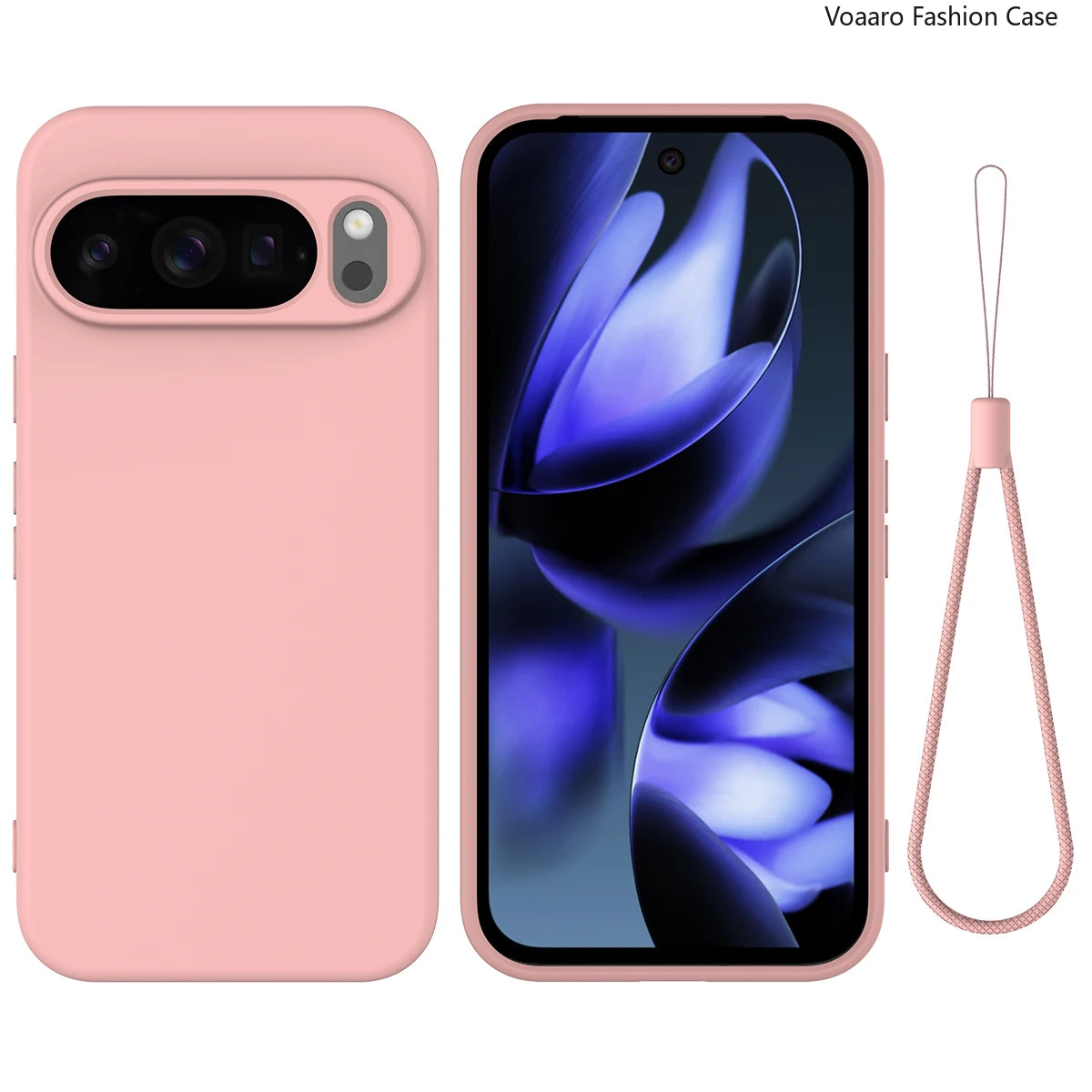 Soft Liquid Silicone Protective Funda for Google Pixel 10 Pro XL Case for Google Pixel 10 Pro Case Shockproof Cover with Strap