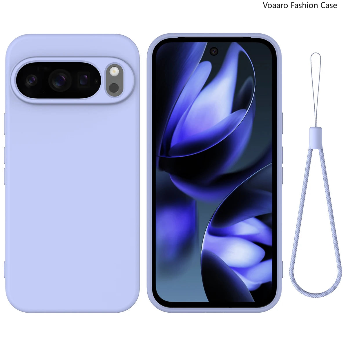 Soft Liquid Silicone Protective Funda for Google Pixel 10 Pro XL Case for Google Pixel 10 Pro Case Shockproof Cover with Strap