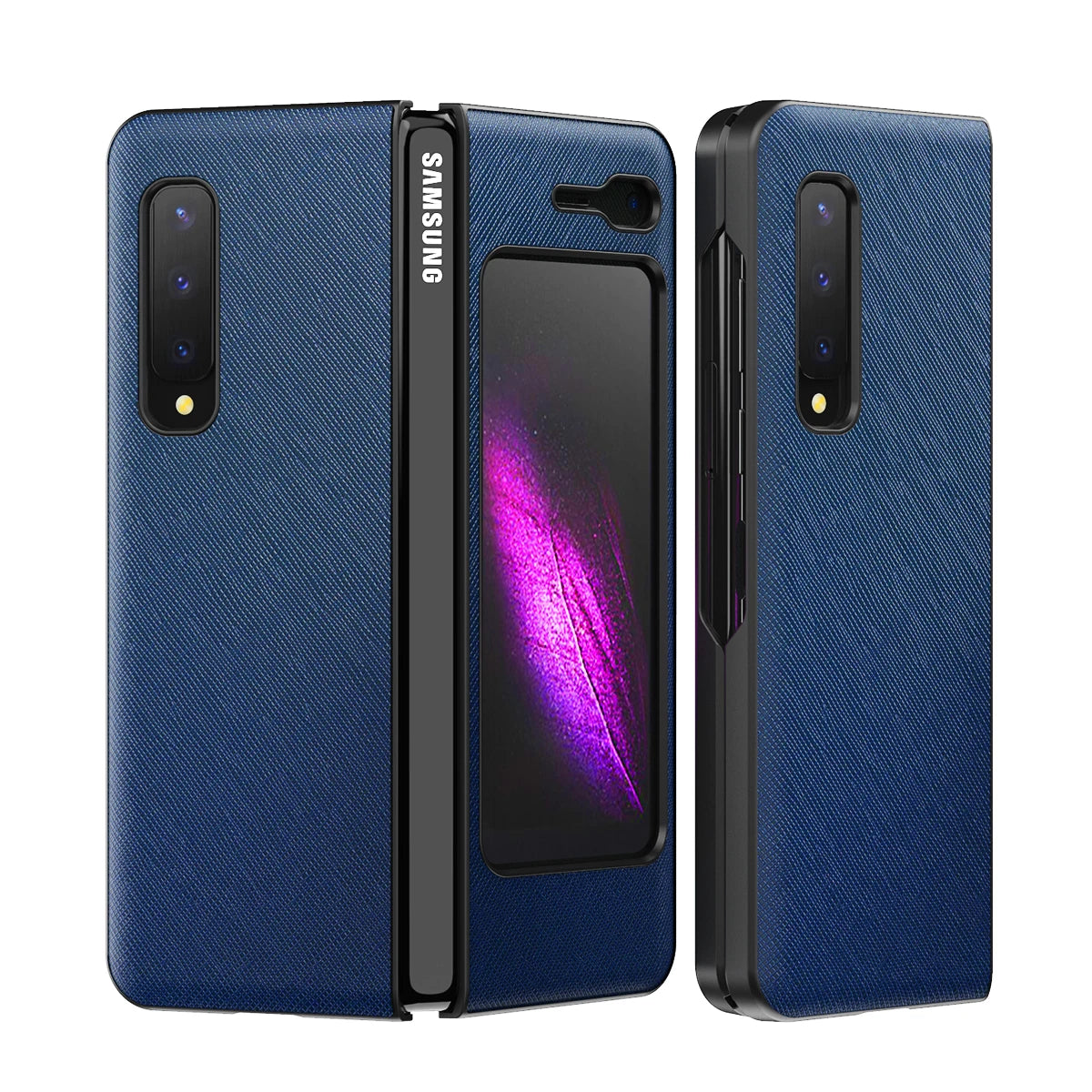 Ultra-Thin Cross Texture Leather Case for Galaxy Z Fold 1/Z Fold 2/Z Fold 3/Z Fold 4/Z Fold 5 Shockproof Folding Protective Case