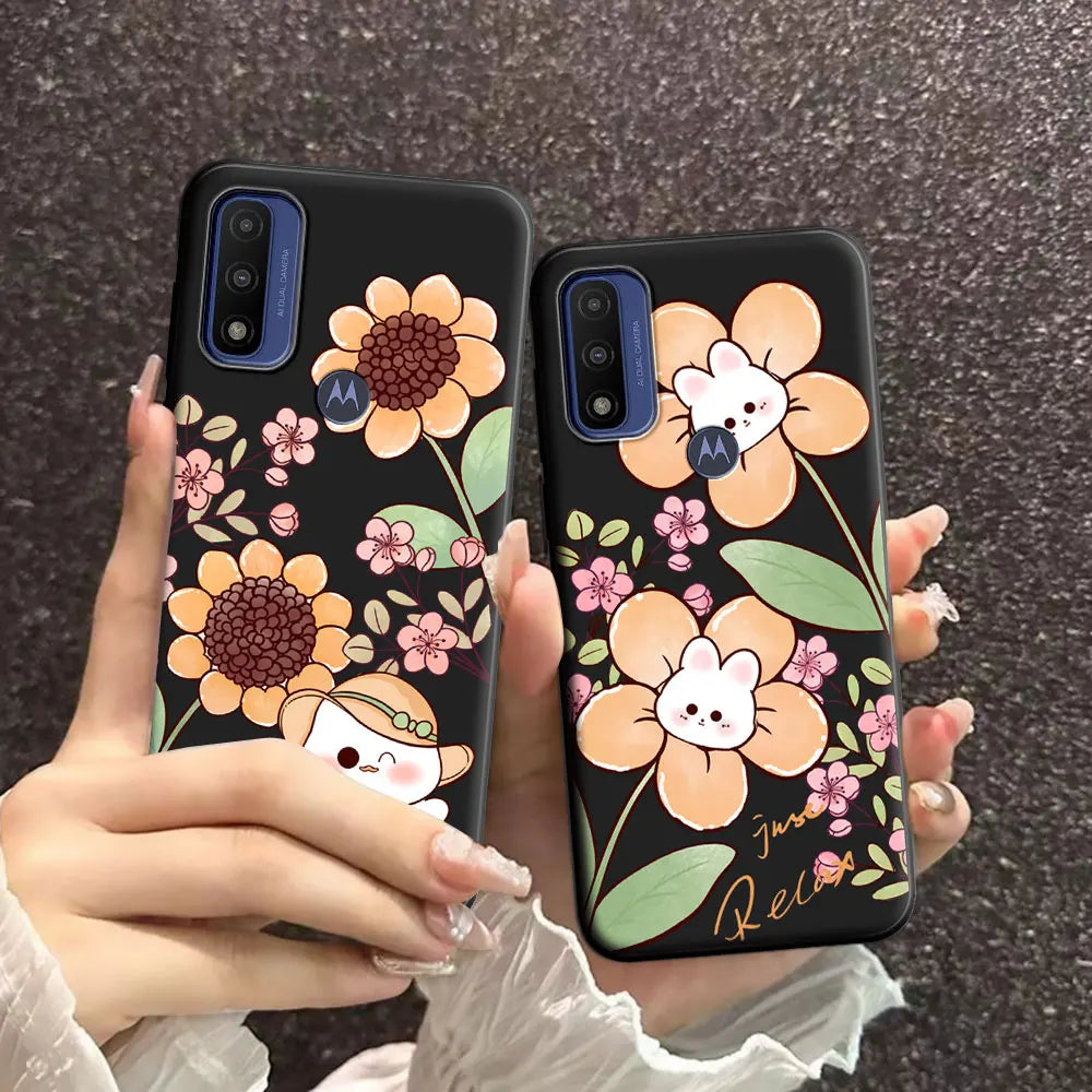 For Moto G 5G Plus G Power Pure Case Soft Silicone Beauty Floral TPU Phone Case For Motorola Moto G 5G 2022 2024 Back Cover