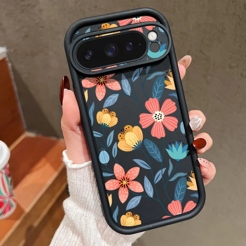 Shockproof Colorful Flower Soft TPU Case For Google Pixel 8 Pro 8A 7A Pixel 9 Pro XL Solid Color Phone Cover For Pixel 8 9 7 Pro