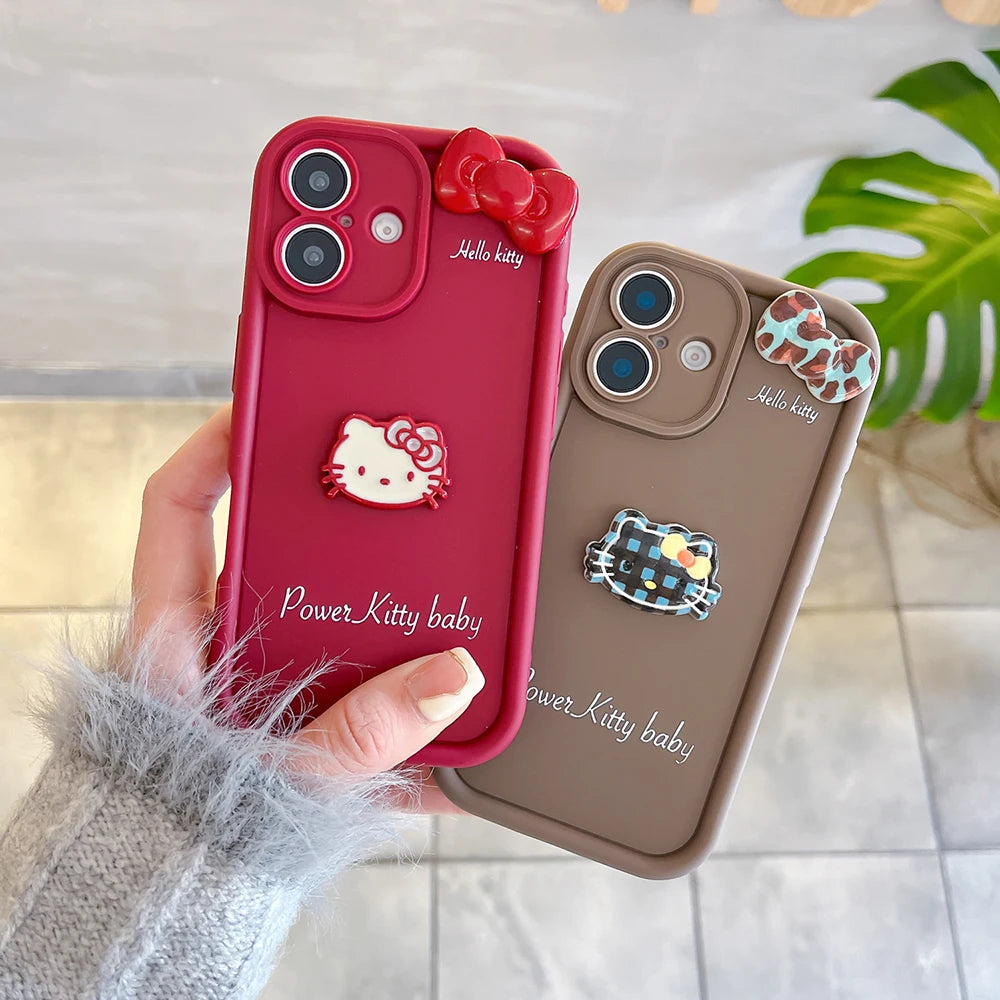 For Motorola Moto Edge 50 G24 Power G13 G53 G55 G35 G84 G85 G14 G54 E13 E22 Kitty Bowknot Toy Cartoon Multistep Soft Phone Case