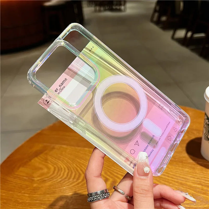 Rainbow Gradient Phone Case For Motorola moto G 5G 2025 Stylus Edge50 fusion G85 G45 G34 Magsafe Magnetic Cover Funda