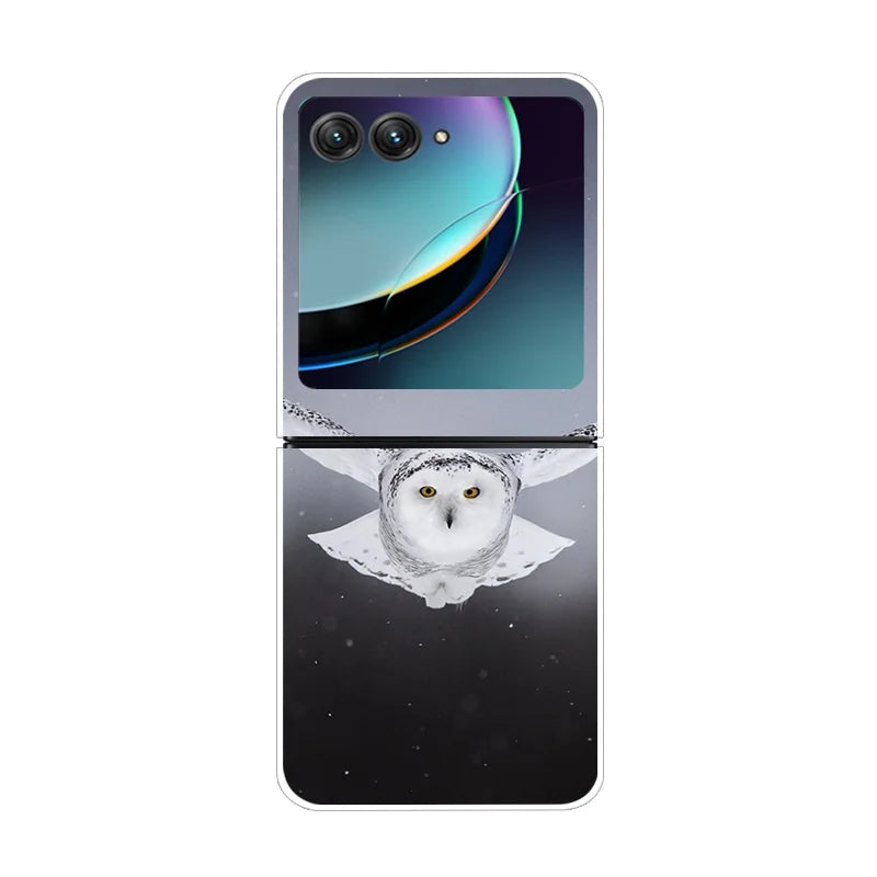 For Moto Razr40 Ultra 5G Case Plastic Wolf Lion Marble PC Hard Back Covers for Motorola Razr 40 Ultra Razr+ Razr4 2023 Capa