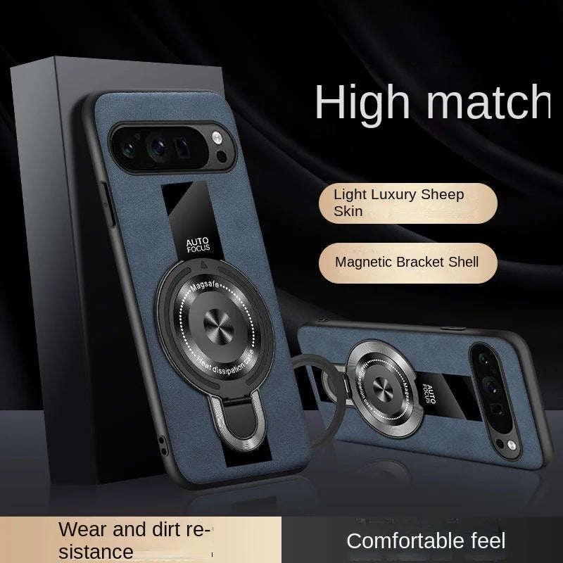 For Google Pixel 9 10 Pro XL 8 7 Pro 8a 7a Magsafe Case Matte sheep Wireless Charging Shockproof Magnetic Armor holder Cover