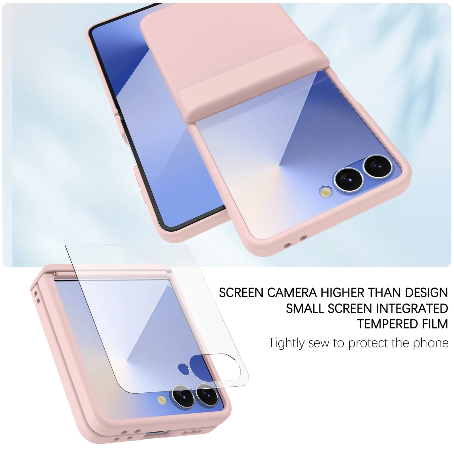 TPU with Tempered Film Hinge Protective Cover Phone Case for Samsung Galaxy Z Flip 7 6 5 4 3 Flip7 Flip6 Flip5 Flip5 Flip4 5G