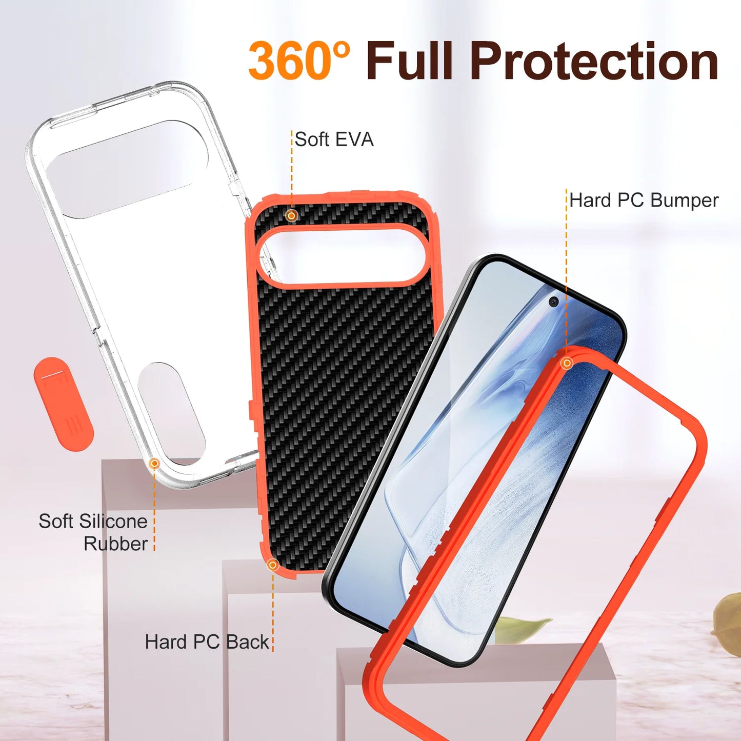 Heavy Duty Shockproof Case for Google Pixel 9 Pro XL Anti-Scratch Protective Kickstand Phone Case