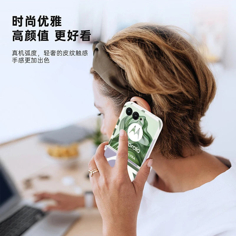 For Motorola MOTO Razr 60 50 Ultra Case Luxury PU Leather Skin Geometric patterns Cover Case For MOTO Razr 60 Ultra Phone Shell