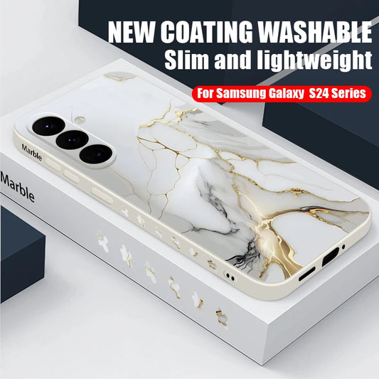 Colorful Marble Case For Samsung Galaxy S24 S23 S22 Ultra S25 S21 S20 FE A15 A25 A35 A55 A52 A53 A54 5G A36 A56 Lanyard Cover
