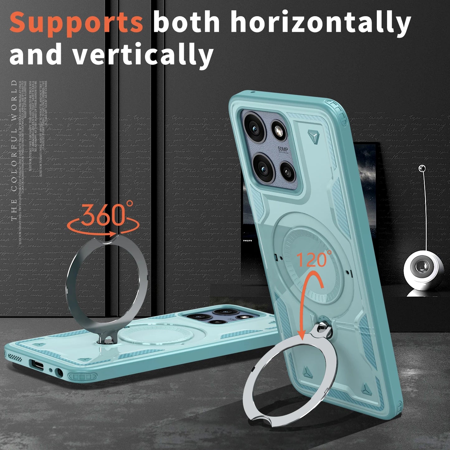 Ring Stand Holder Bracket Magnetic For Magsafe Cases For Motorola G Play Power Stylus Edge 4G 5G 2024 2025 Shockproof Hard Cover