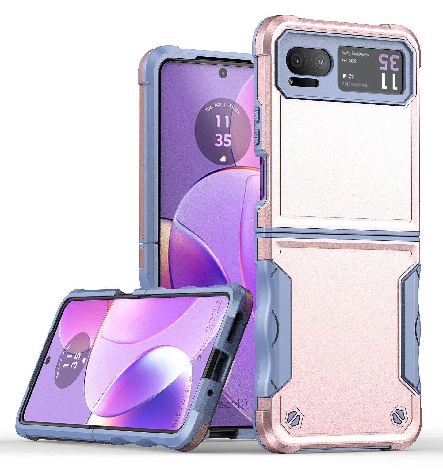 for Motorola Moto Razr 40 Case Luxury Soft Silicone Edges Hard Armor Shockproof Cute Folding Phone Cover MotorolaMotoRazr40