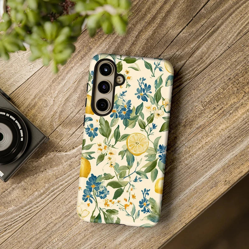 Fcicicase Flower Lemon Soft Silicone Phone Case For Samsung Galaxy A36 A26 A16 A56 5G Matte Silicone Shockproof PC TPU Cover