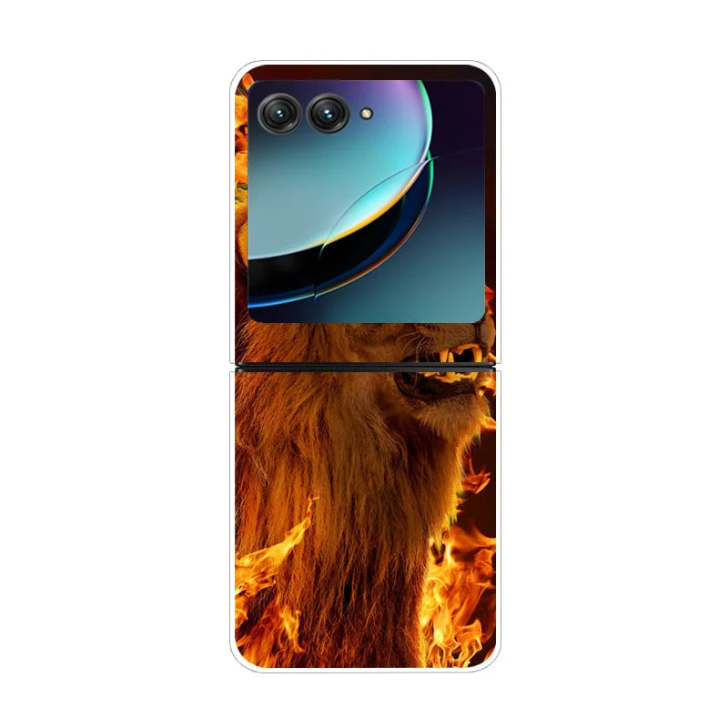 Case For Motorola Razr 40 Ultra Transparent Hard Folding Luxury Pattern For Motorola Moto Razr 40 Ultra Clear Cover Razr40 Ultra