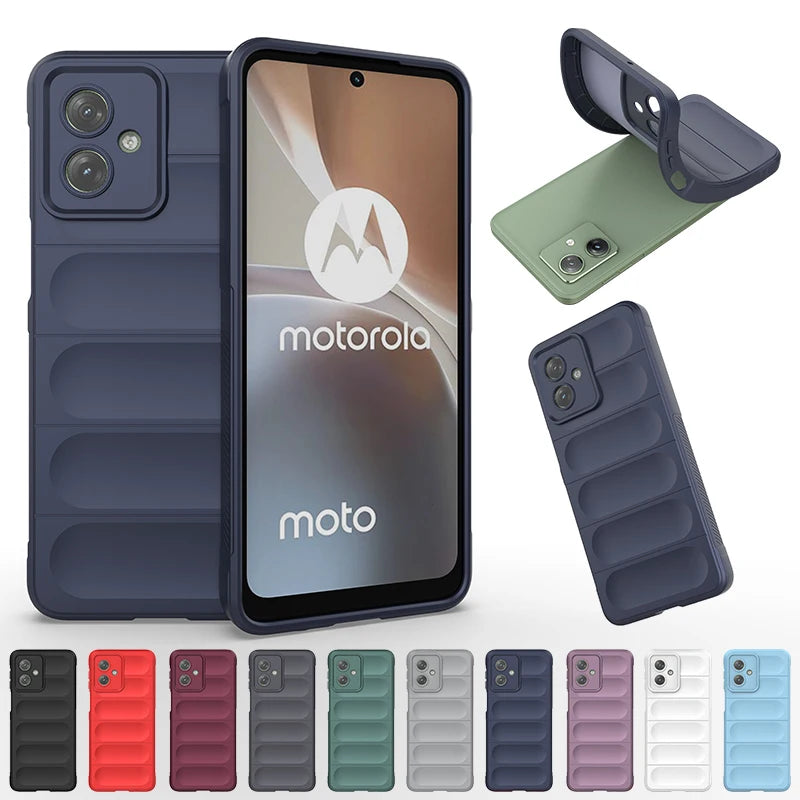 For Moto Edge 50 Pro Rugger Armor Silicone Case,AirBag Anti-shock Rubber Case For Moto G14 G54 G84