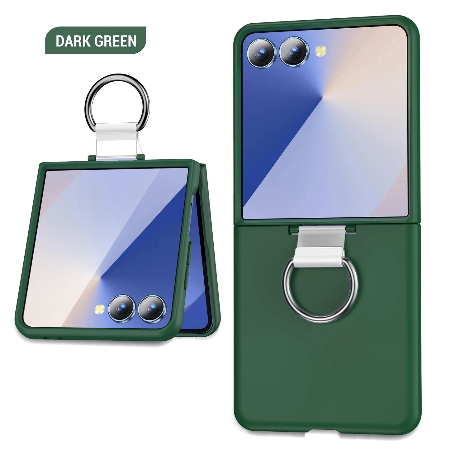 Shockproof Armor With Ring Holder Phone Case For Galaxy Z Flip 7 6 5 4 3 For Samsung Z Flip7 ZFlip7 flip6 5G Hard PC Back Cover