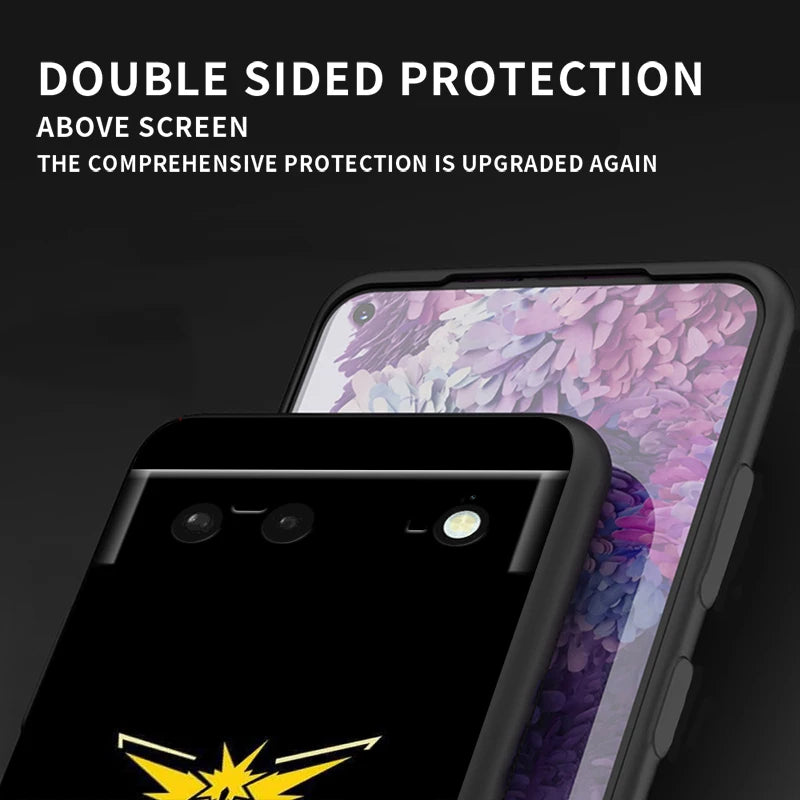 Cartoon P-Pokemon P-Pikachus For Google Pixel 9 8 7A 7 6A 6 5A 5 4 4A XL 5G Black Silicon Shockproof Shell Funda Phone Case