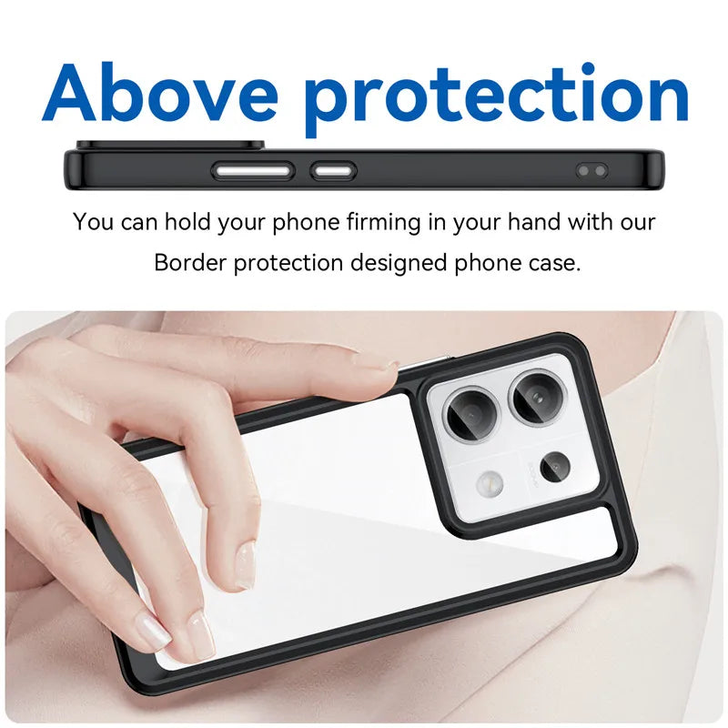 For Redmi Note 13 Pro 5G Case For Redmi Note 13 Pro 5G Cover 6.67 inch Colorful Soft Edge Silicone Transparent Bumper