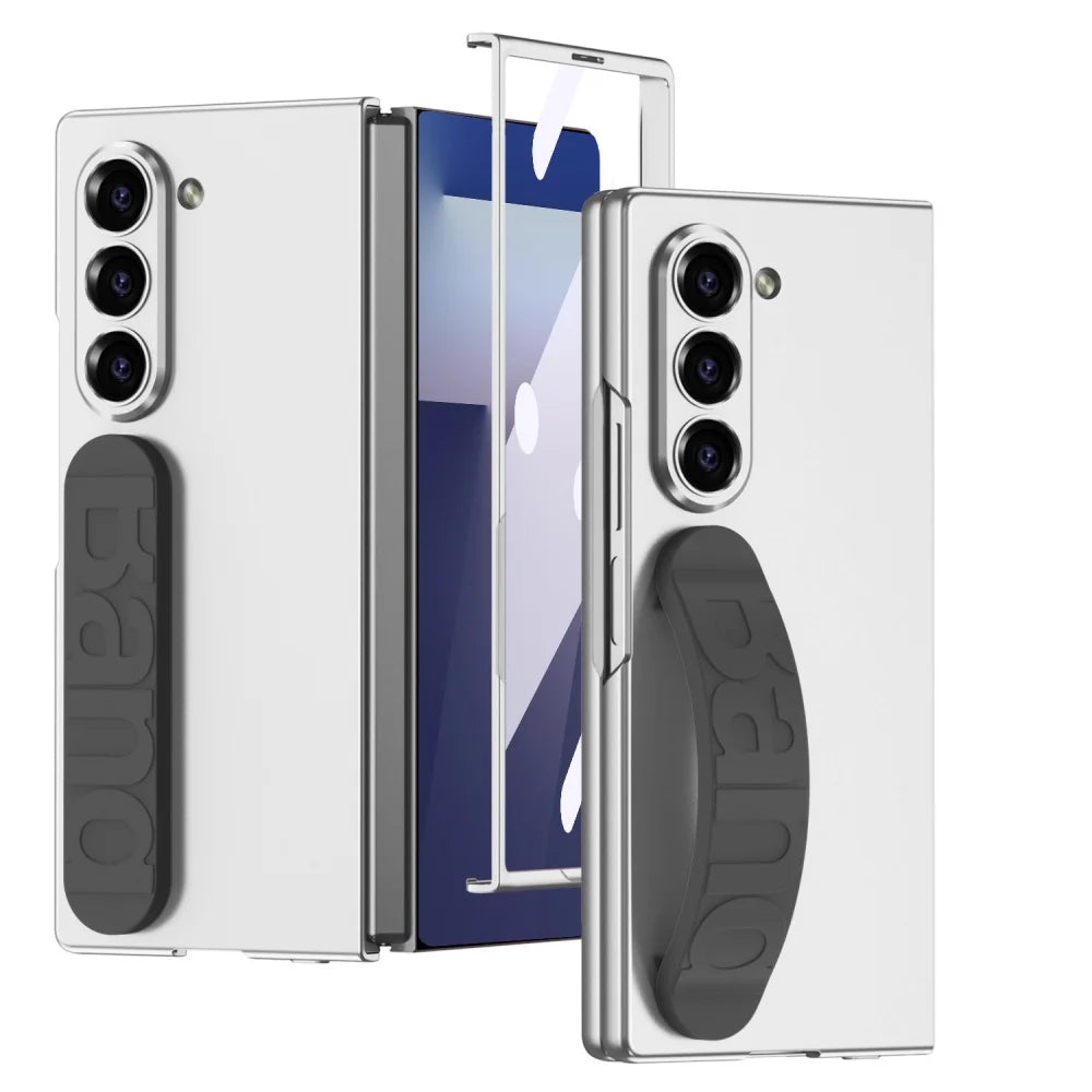 For Samsung Z Fold 7 Screen Protector Case for Samsung Galaxy ZFold 7 Fold7 Elastic Wristband Stand Holder Phone Cover Shell