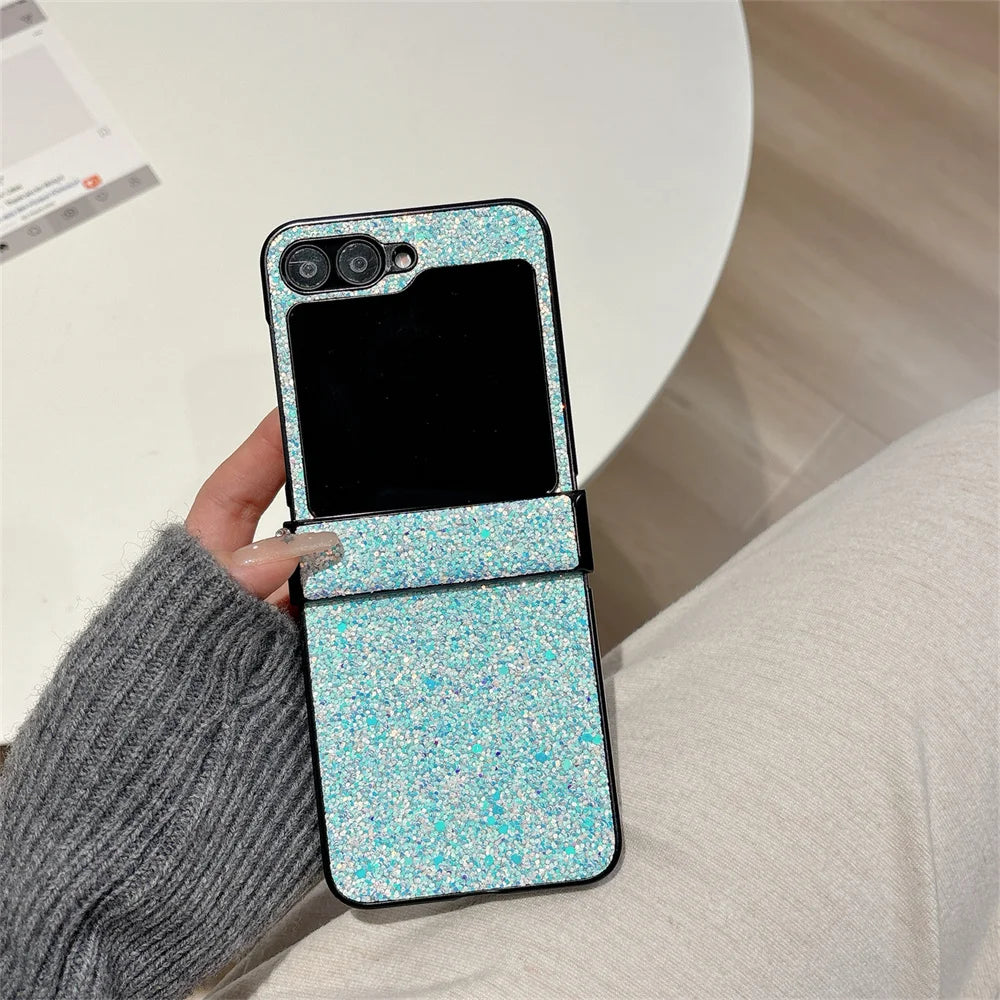 Luxury Bling Glitter Diamond Starry Sky Case For Samsung Z Fold Z Flip 6 5 4 3 ZFold6 ZFlip6 Shiny Shockproof Hinge Protect Capa