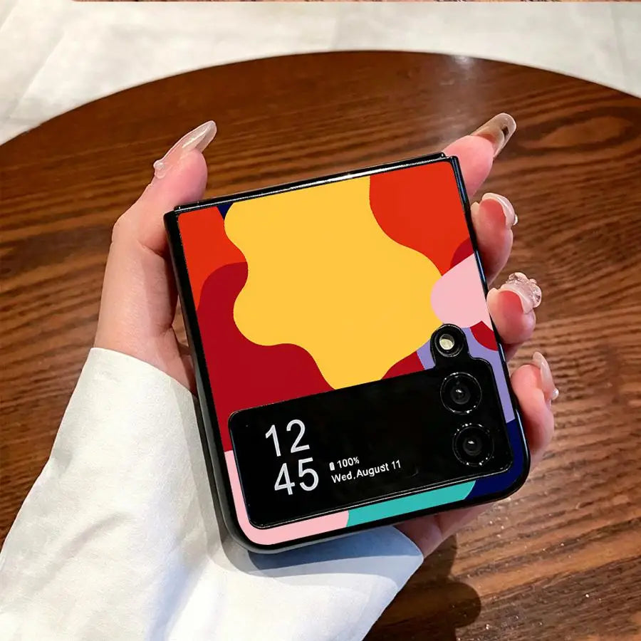 Phone Cover Case for Samsung Galaxy Z Fold 7 6 5 4 3 Z Flip 7 6 5 4 3 Colorful Texture Pattern