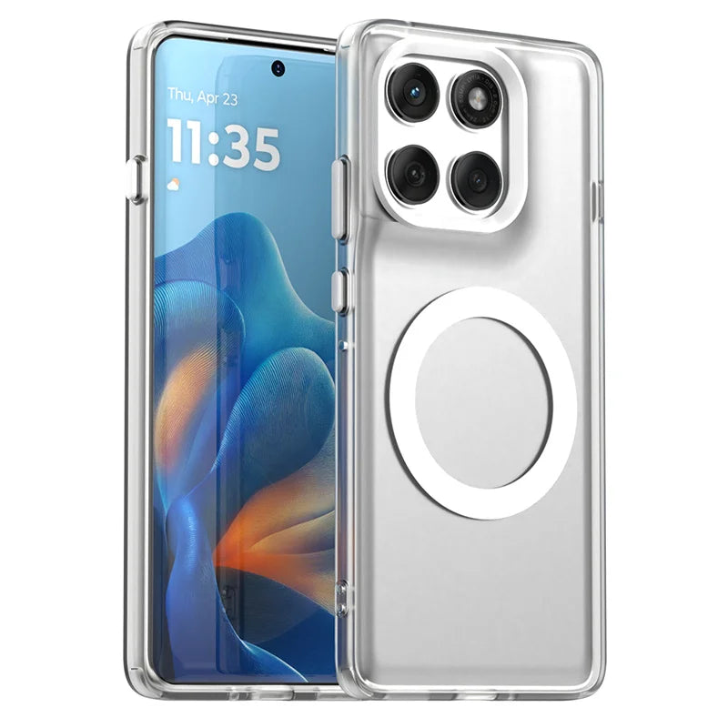 Magnetic Wireless Charging Case For Motorola Edge 60 Pro Moto Edge 60 Neo Fusion Cover Candy Colors Transparent Shell Fundas