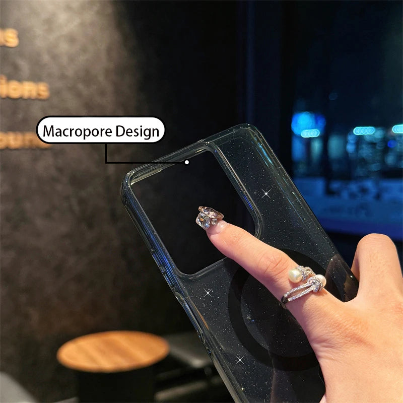 Simple Slim Glitter Bling Wireless Charging Magnetic Case For Motorola Moto G Stylus Powet Play 5G 2024 2025 Soft TPU Back Cover