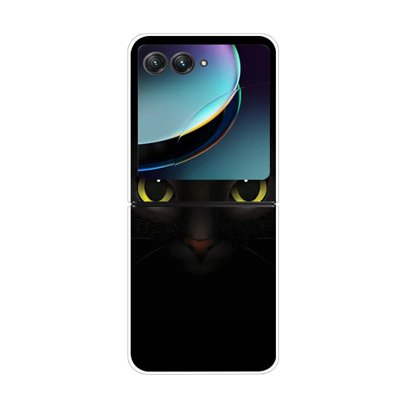 For Motorola Razr 40 Ultra Phone Case Flower Painted Clear Plastic PC Hard Back Cover For Moto Razr 40 Ultra Case 40Ultra 6.9"