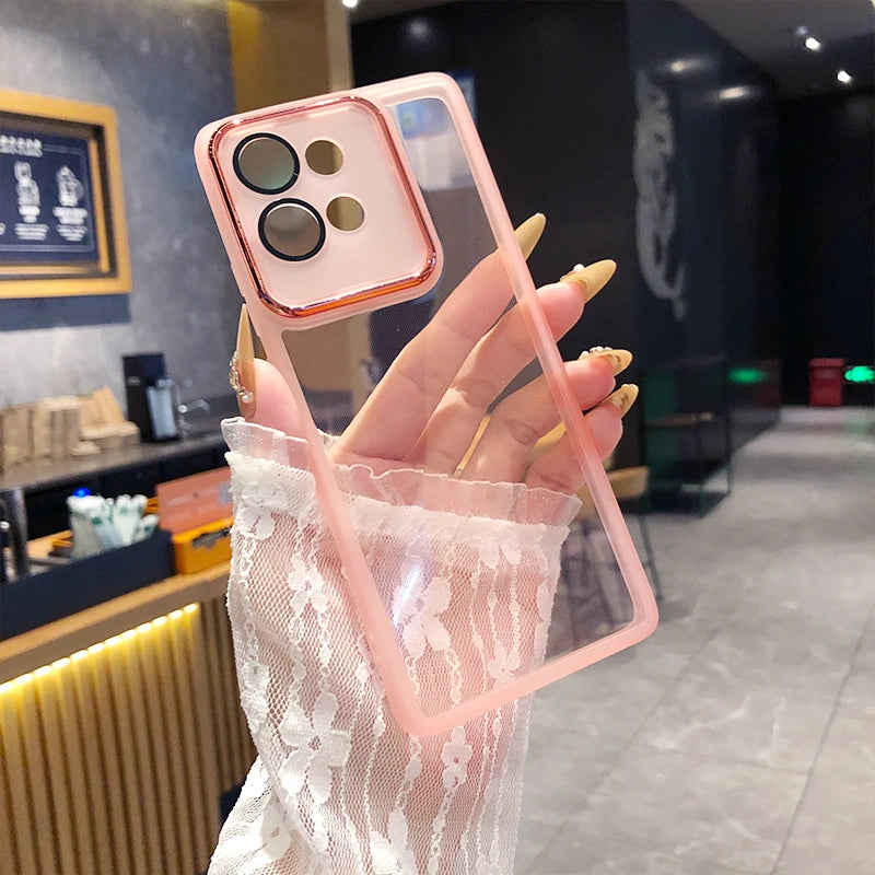 Fashion Transparent MOTO Edge 50 Neo Case for Motorola Edge 50 Fusion 40 G35 G24 Lens Film Protection Soft Silicone Clear Cover