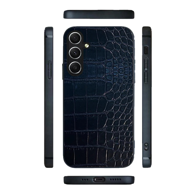 Crocodile Leather Phone Case  for Samsung Galaxy A55 A35 A25 A15 A05 A05S A14 A34 A54 5G A12 A52 A52S A51 A71 Phone Cover