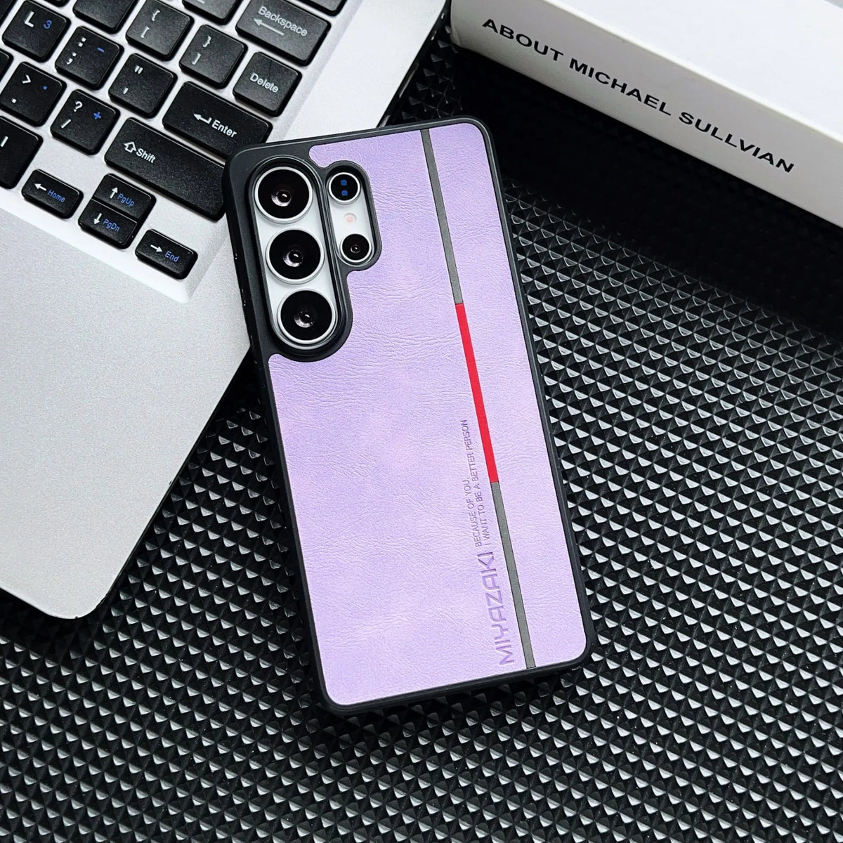 Luxury Business Matte Leather Phone Case For Samsung Galaxy S26 S25 S24 S23 S22 Ultra Camera Protection Shockproof Hard PC Cover