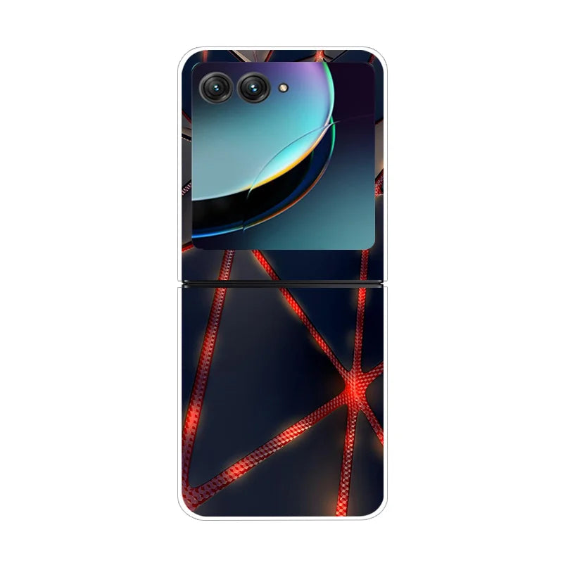 For Motorola Razr 40 Ultra Phone Case Flower Painted Clear Plastic PC Hard Back Cover For Moto Razr 40 Ultra Case 40Ultra 6.9"