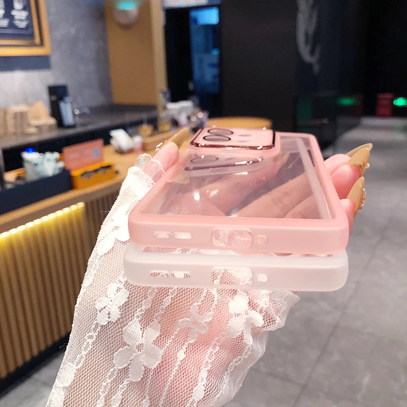 Fashion Transparent MOTO Edge 50 Neo Case for Motorola Edge 50 Fusion 40 G35 G24 Lens Film Protection Soft Silicone Clear Cover