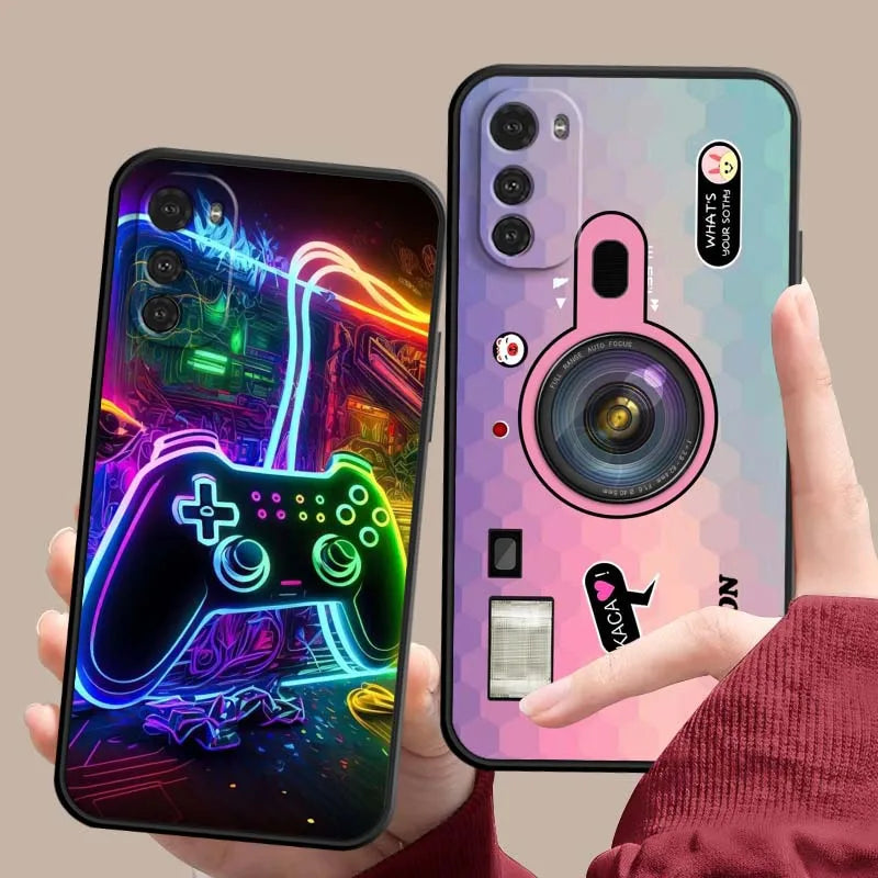 Creative cassette design For Motorola G85 Edge 50 G24 G35 G14 G04 40 G72 G34 G31 G Stylus G54 G13 G32 5G Black Phone Case