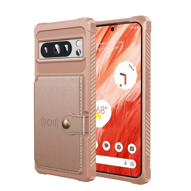 Luxury Leather Car Magnetic Phone Case For Google Pixel 7A 7 Pro 8A 8 Pro 9 Pro Wallet Card Insertion Shockproof Rear Cover