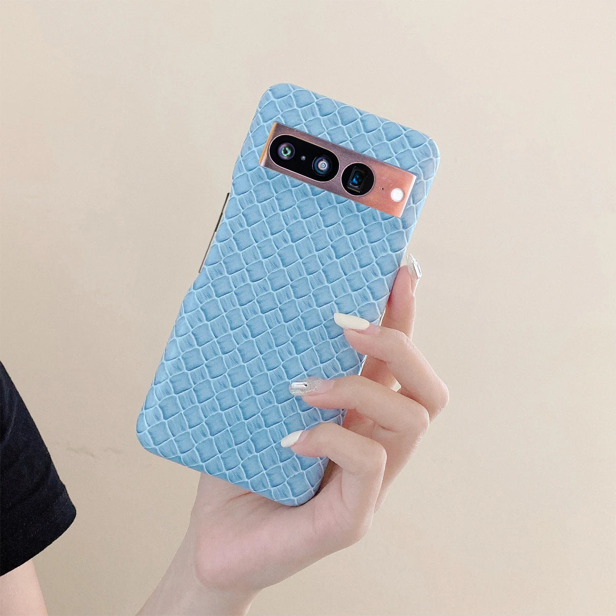 Luxury Leather Phone Case For Google Pixel 8 7 6 Pro 7a 6a 4a 5 4 XL Simple Fashion Woven Plaid Pattern Cover