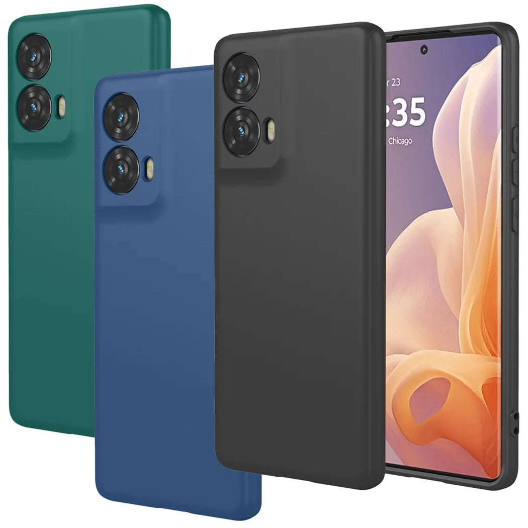 For Moto G85 5G Anti-Shock Liquid Silicone Soft Case,Rugger Armor Rubber Case With Microfiber Lining For Moto S50 NEO