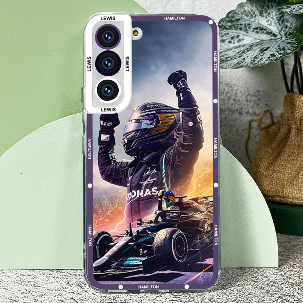 F1 Racing Lewis Hamilton 44 Phone Case Transparent For Samsung S23 Ultra S22 S21 S20 Fe Galaxy A13 A52 A53 A32 A31 A51 A22 Cover