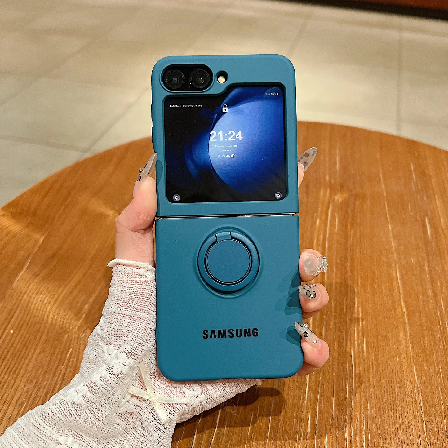 Luxury Official Candy Color Liquid Silicone  Ring Holder Phone Case Samsung Galaxy Z Flip 7 6 5 4 3 Shockproof Protective Cover