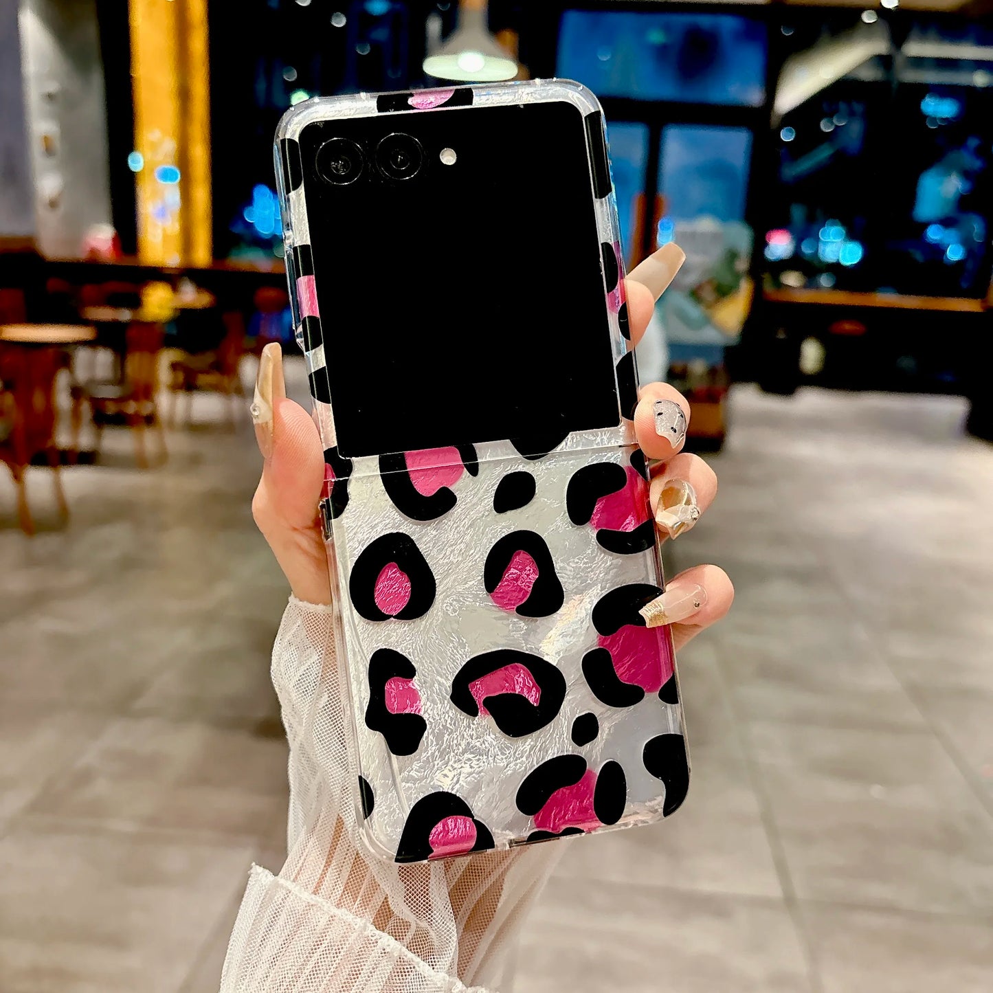 Phone Case For Motorola Razr 60 Ultra Moto 50 Ultra 2025 Plus 2024 Plus Leopard Pink Black Yellow Cute Colorful Hard PC Cover