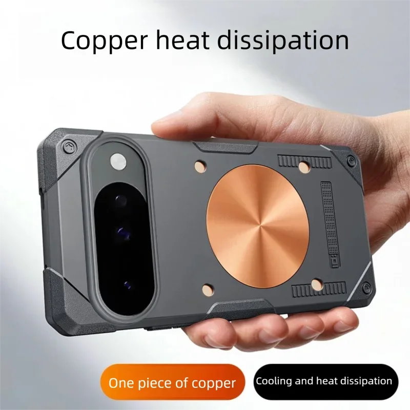 Gaming Dissipate Heat Case for Google Pixel 11 10 9 Pro XL 11 10 9 Pro Cover Magnetic Copper for Magnet Car Holder Soft Shell