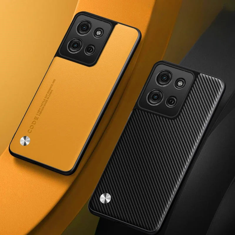 Plain PU Leather Case for Motorola Moto G75 G55 G35 G85 Edge 50 Fusion 40 Neo Silicone Matte Bumper Soft Frame Shockproof Cover