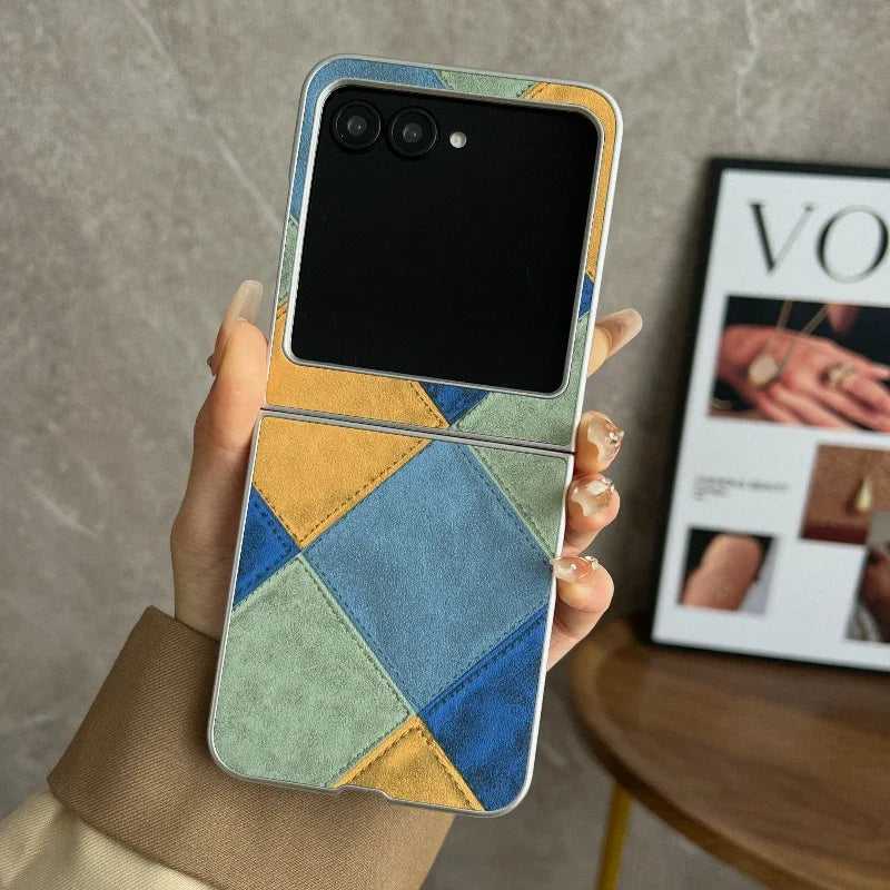 Fashion Retro Leather Case for Motorola Razr 50 Ultra Moto Razr50 5G 2-piece Set Protection Plain Anti-Scratch Lightweight Cover