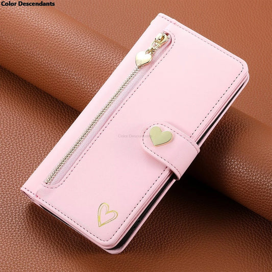 Luxury Flip Zipper Wallet Case for Moto Edge 40 Neo 30 Ultra 20 Fusion S30 X40 X30 Pro Multi 9-Card Leather Wrist Strap Cover