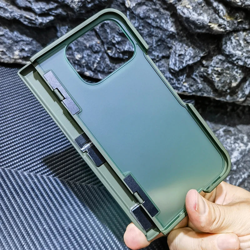 Spring Rotating Hinge Matte Plastic Case For Google Pixel 10 Pro Fold Kickstand Stand Holder